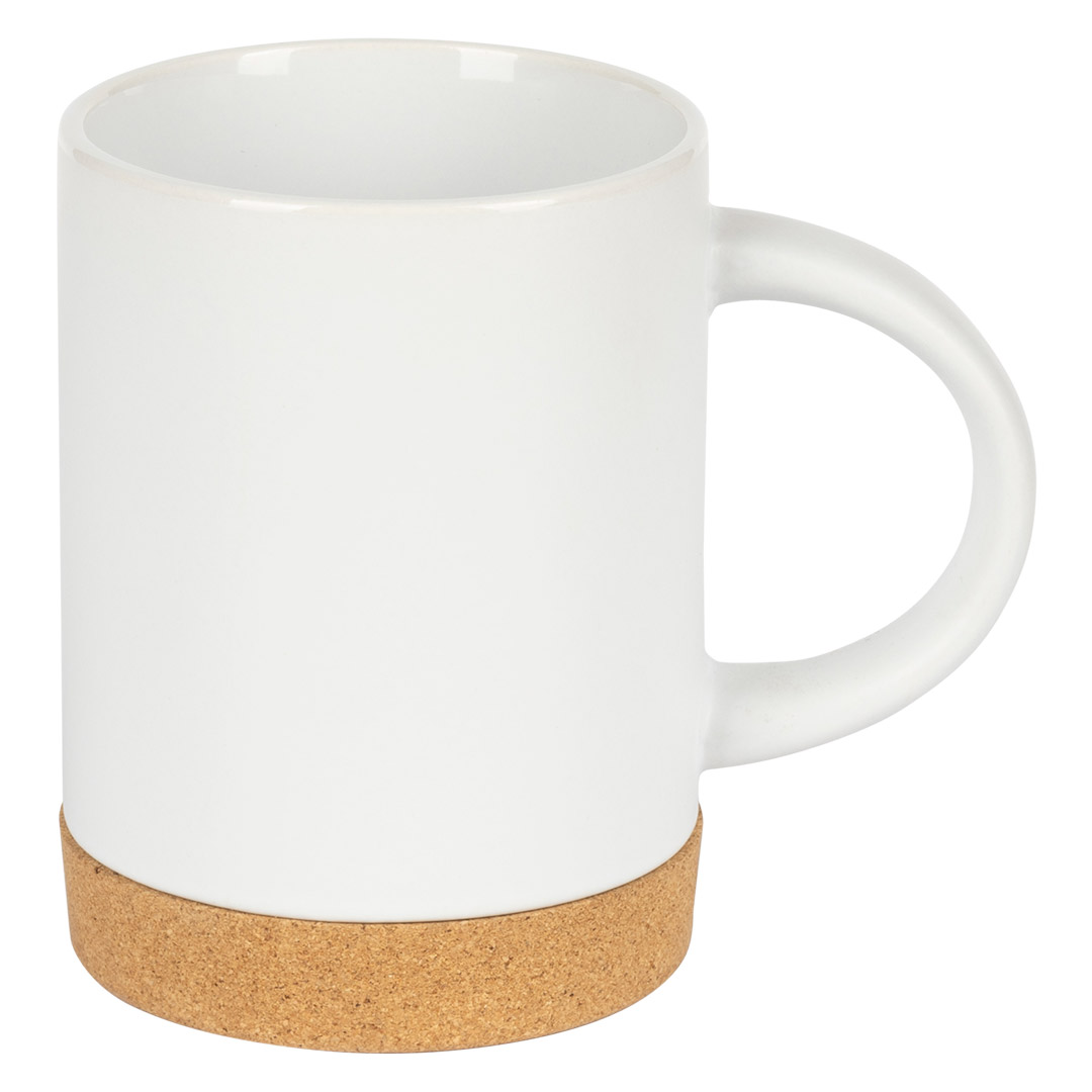 Keramiktasse für Sublimation mit Korkboden, 400 ml